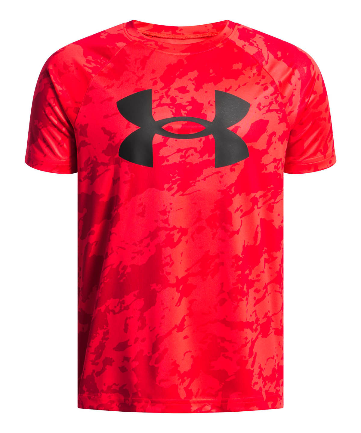 Polera manga corta de entrenamiento para niño Tech Big Logo Printed Roja Under Armour