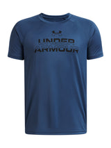 Polera Niño TECH SPLIT WRDMRK SS Azul