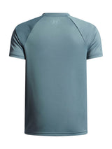 Polera manga corta de Entrenamiento para Niño Tech Hybrid print Azul Under Armour