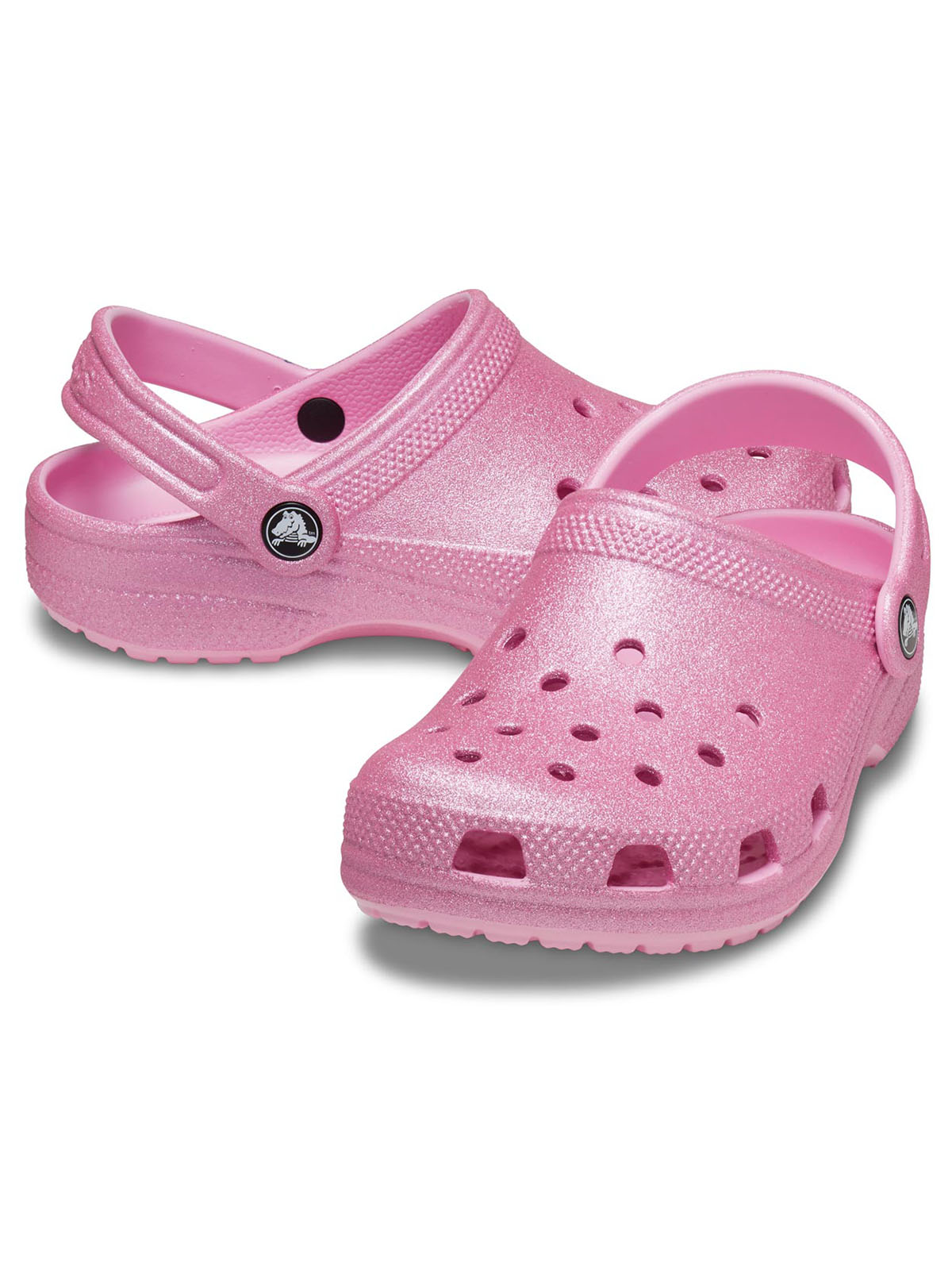 Zueco Niños Grandes Classic Glitter Clog Rosa Crocs