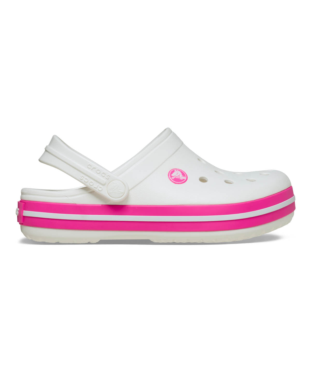 Zueco Niños Grandes Crocband Clog Blanco y Rosa Crocs