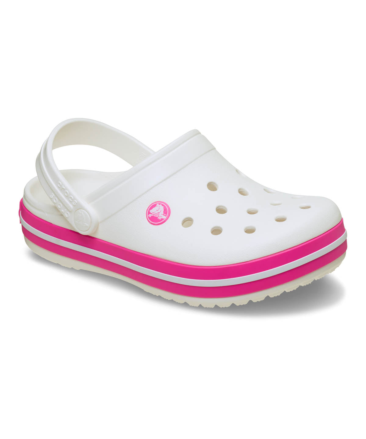 Zueco Niños Grandes Crocband Clog Blanco y Rosa Crocs