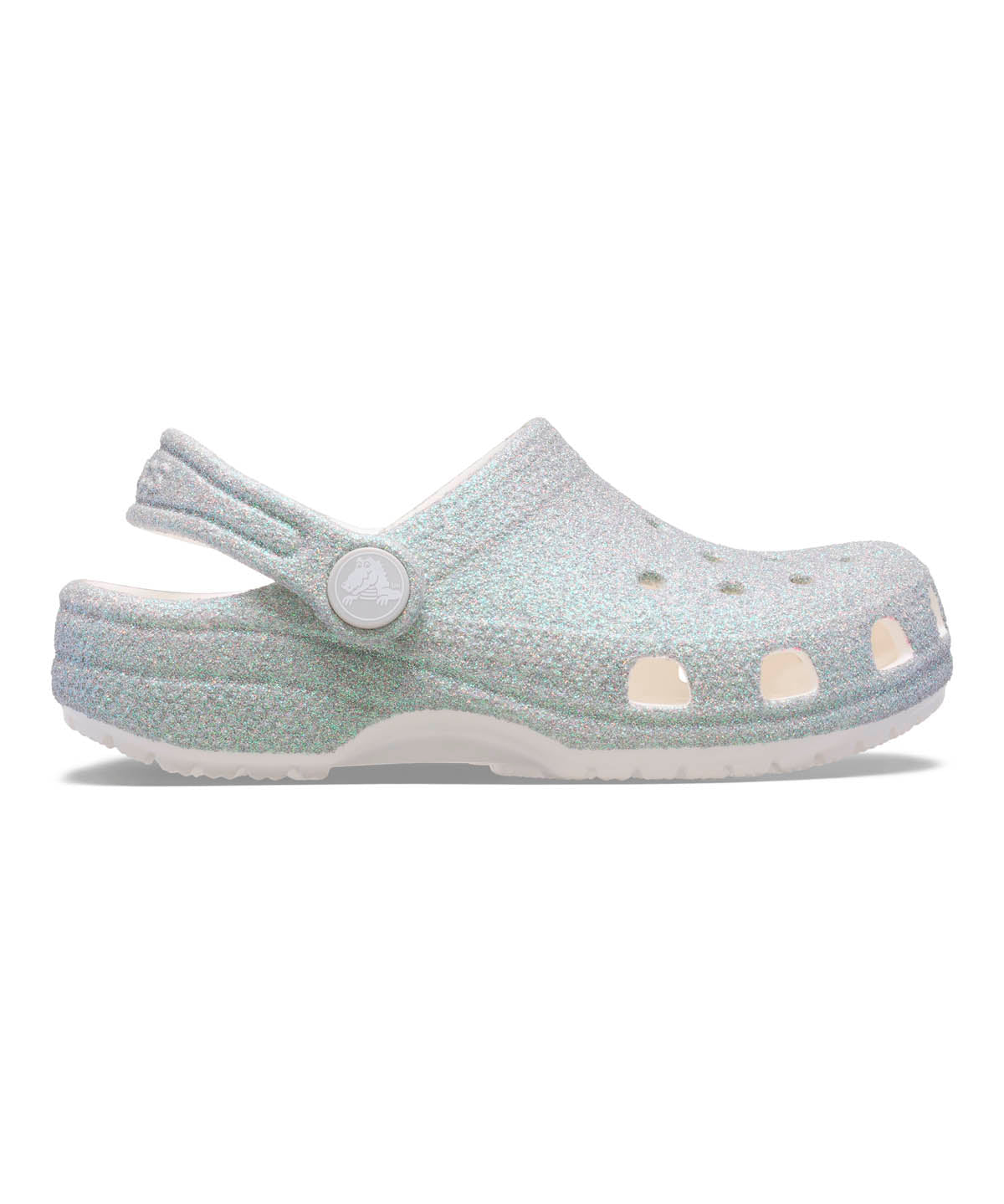 Zueco Niños Grandes Classic Clog Glitter Plateado Crocs