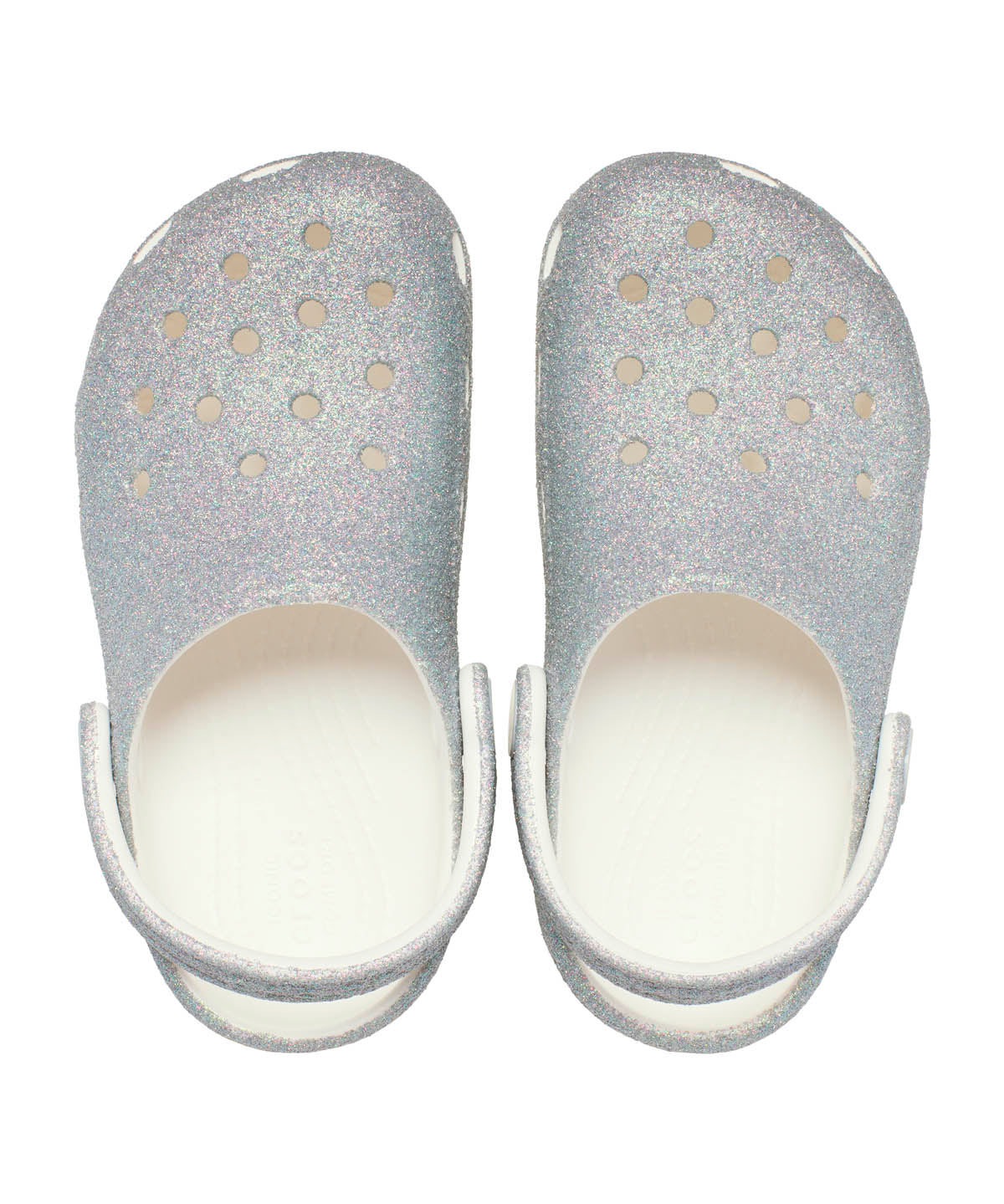 Zueco Niños Grandes Classic Clog Glitter Plateado Crocs