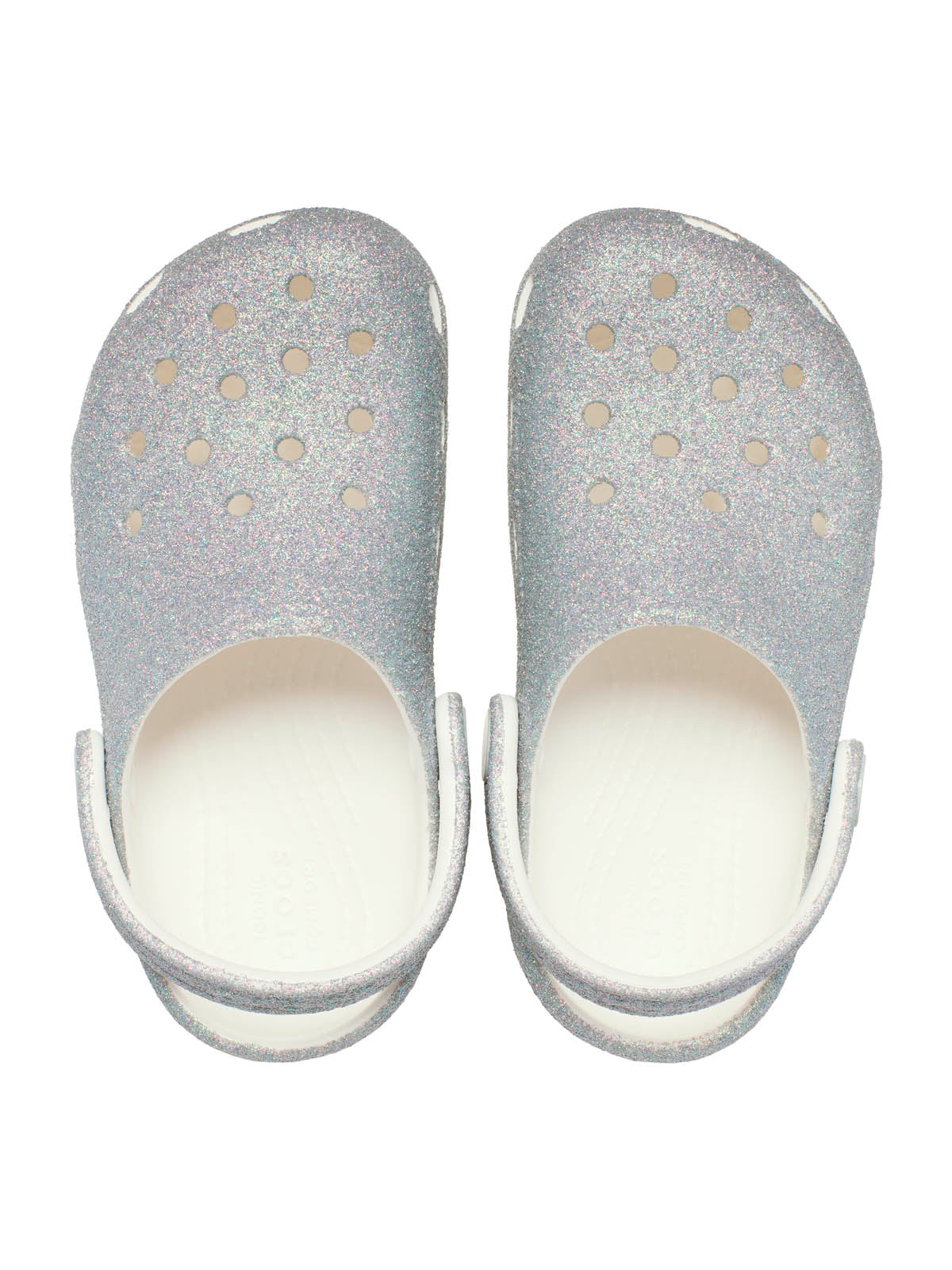 Zueco Niños Grandes Classic Clog Glitter Plateado Crocs