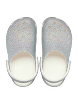 Zueco Niños Grandes Classic Clog Glitter Plateado Crocs