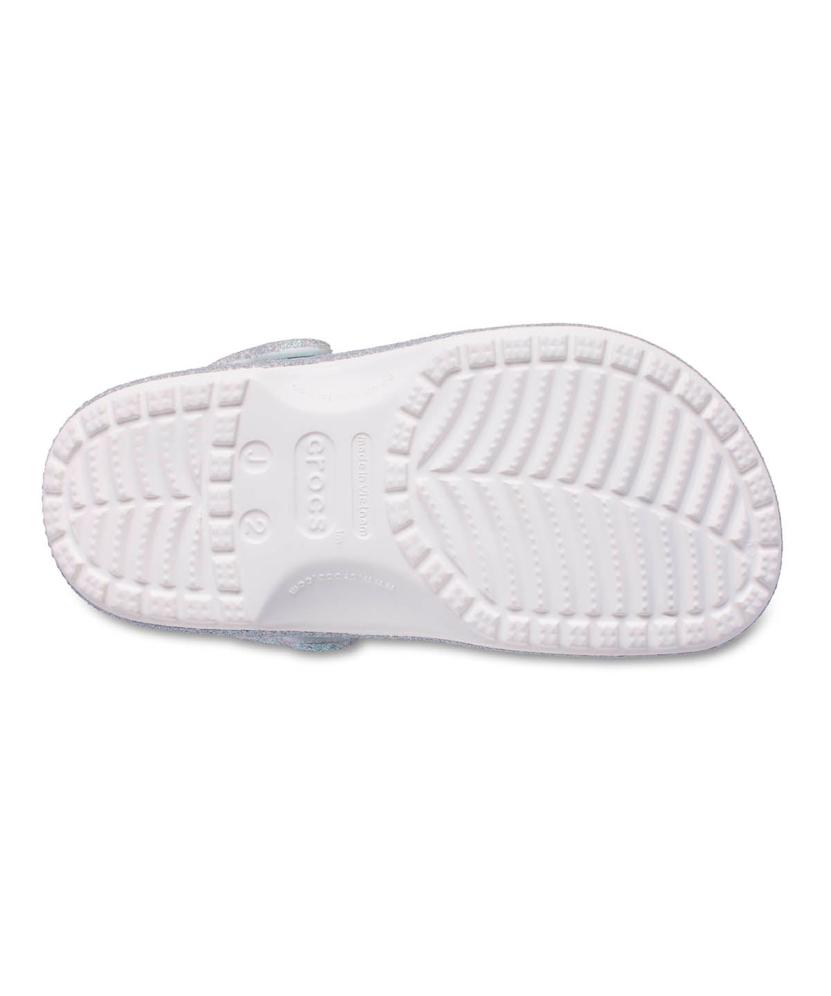 Zueco Niños Grandes Classic Clog Glitter Plateado Crocs