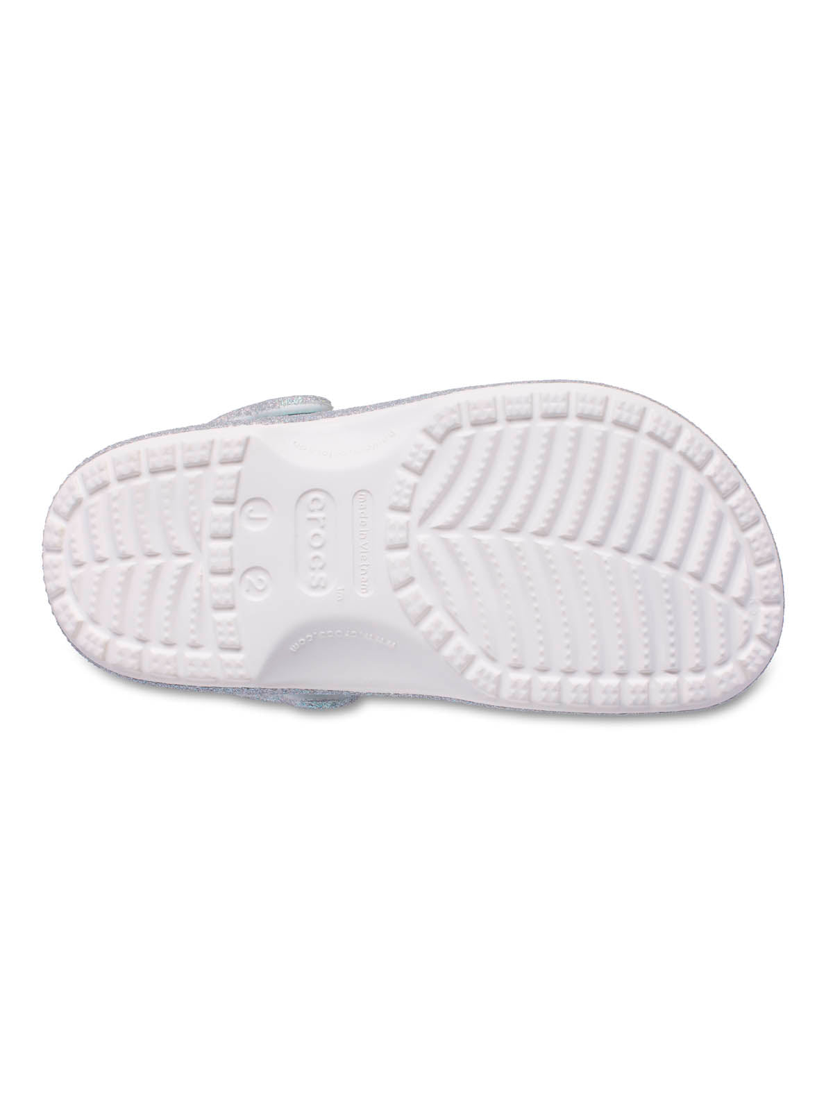 Zueco Niños Grandes Classic Clog Glitter Plateado Crocs