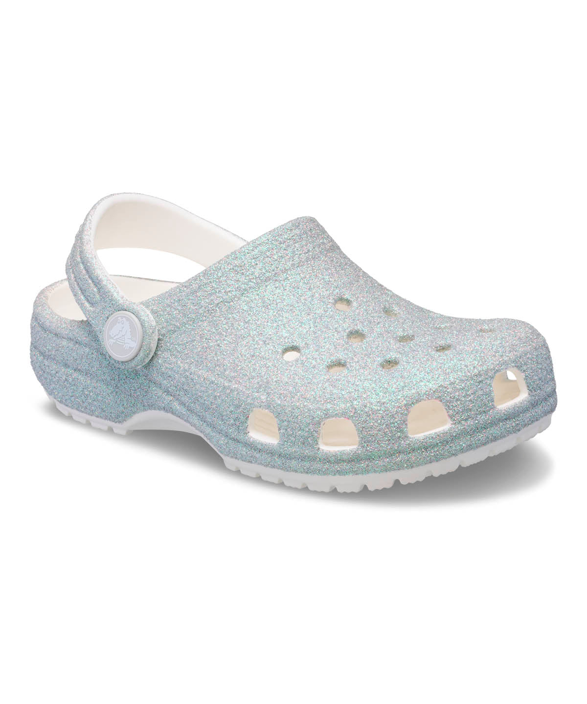 Zueco Niños Grandes Classic Clog Glitter Plateado Crocs