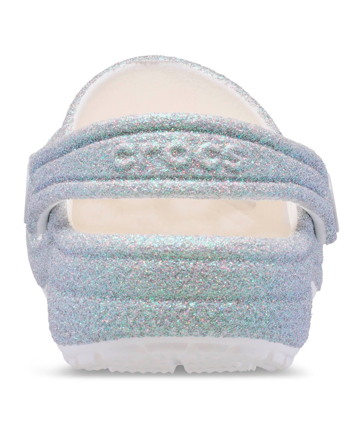 Zueco Niños Grandes Classic Clog Glitter Plateado Crocs