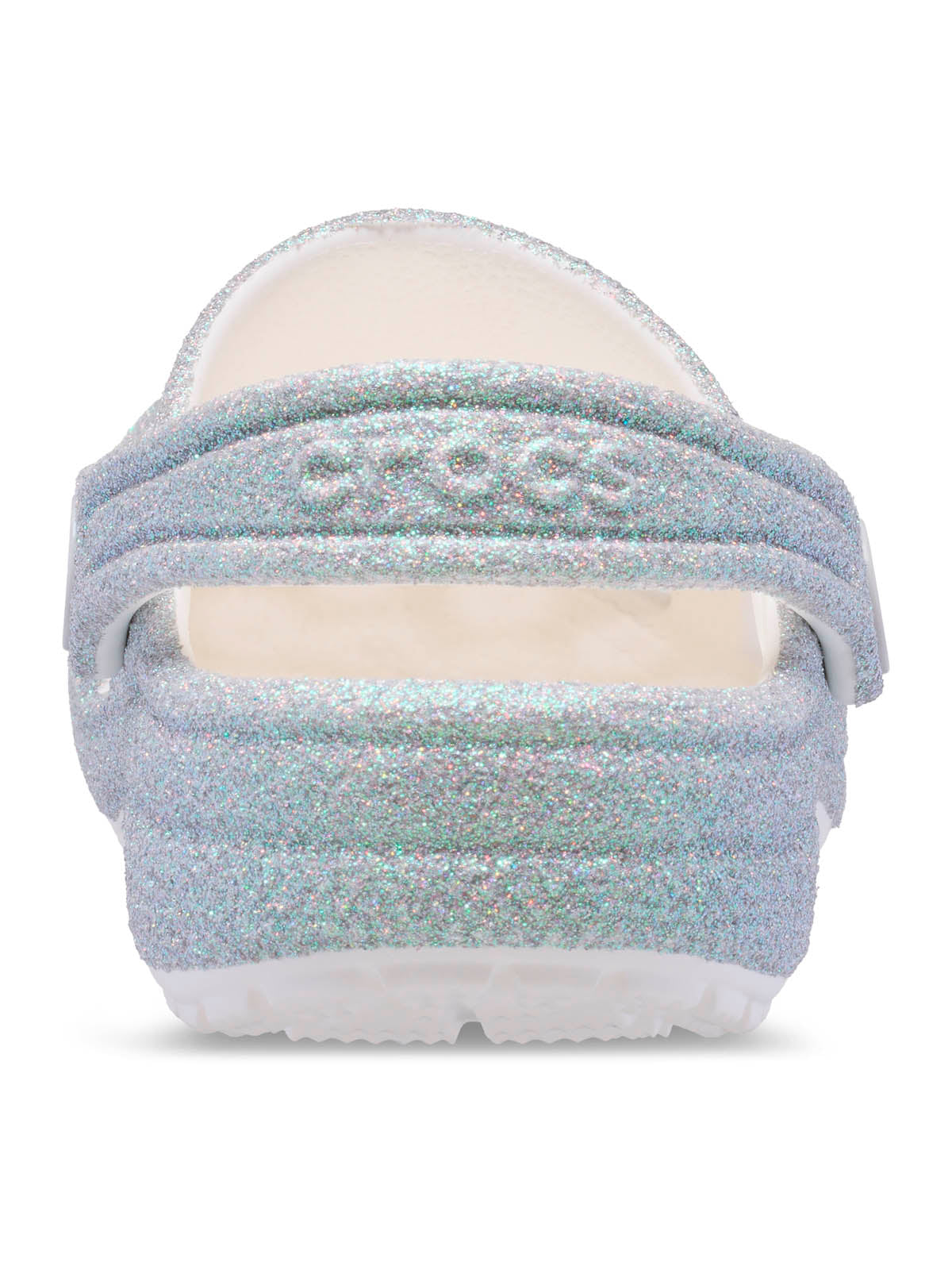 Zueco Niños Grandes Classic Clog Glitter Plateado Crocs