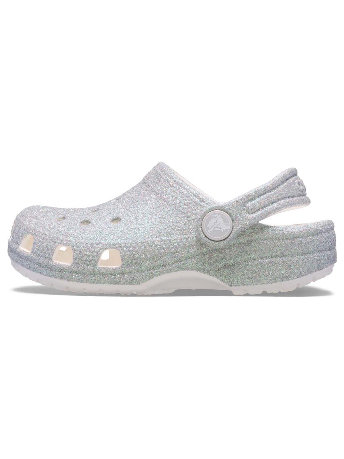 Zueco Niños Pequeños Classic Clog Glitter Plateado Crocs