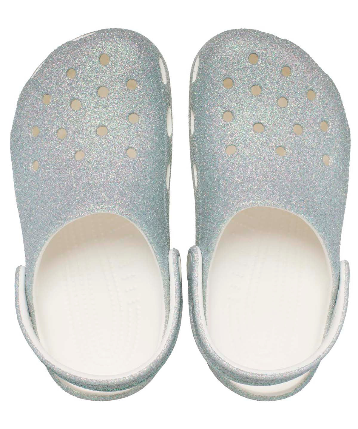 Zueco Niños Pequeños Classic Clog Glitter Plateado Crocs