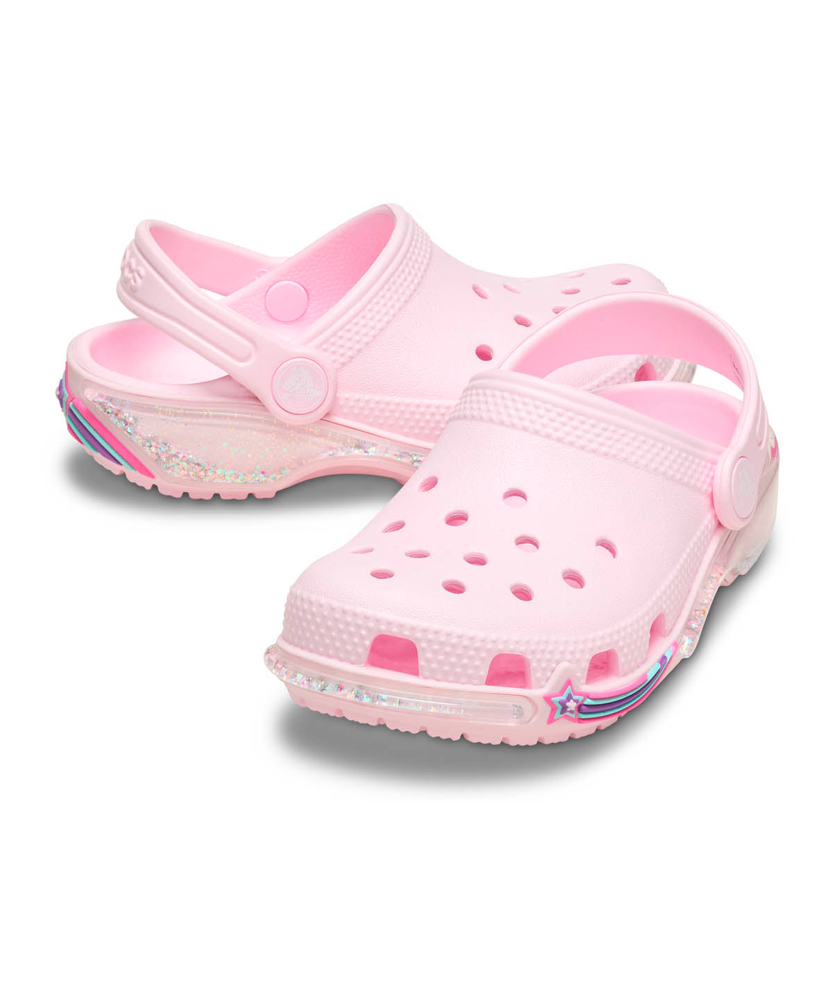 Zueco Niños Grandes Classic Clog Glitter Rosa Crocs