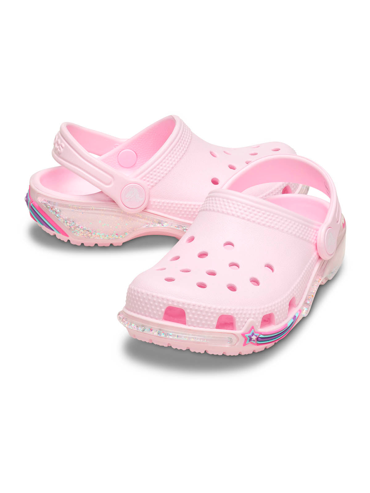 Zueco Niños Grandes Classic Clog Glitter Rosa Crocs
