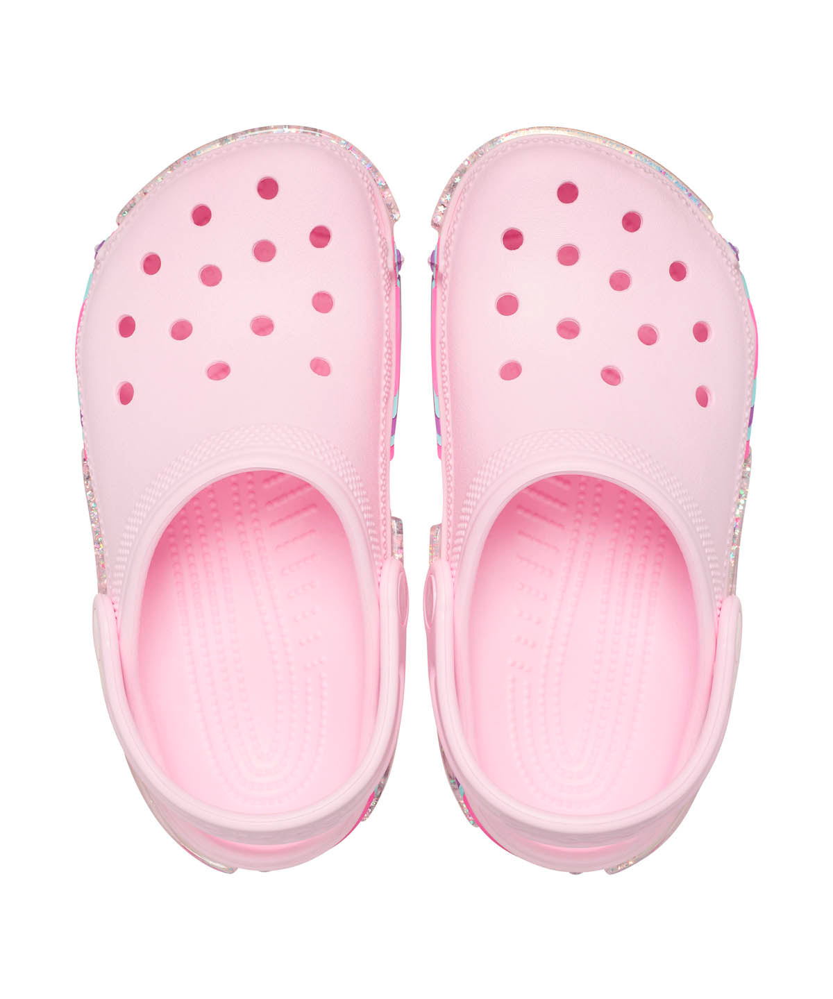 Zueco Niños Grandes Classic Clog Glitter Rosa Crocs
