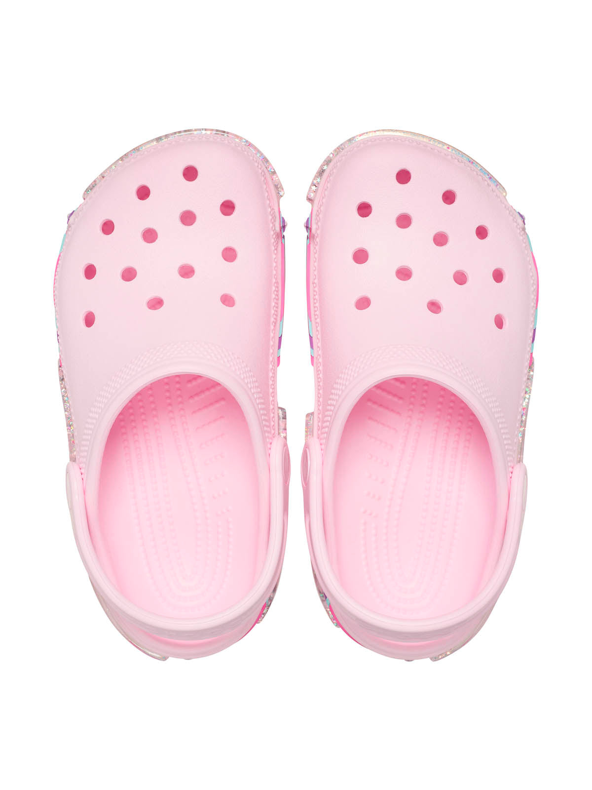 Zueco Niños Grandes Classic Clog Glitter Rosa Crocs