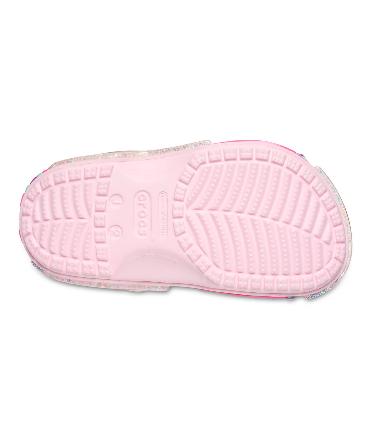 Zueco Niños Grandes Classic Clog Glitter Rosa Crocs