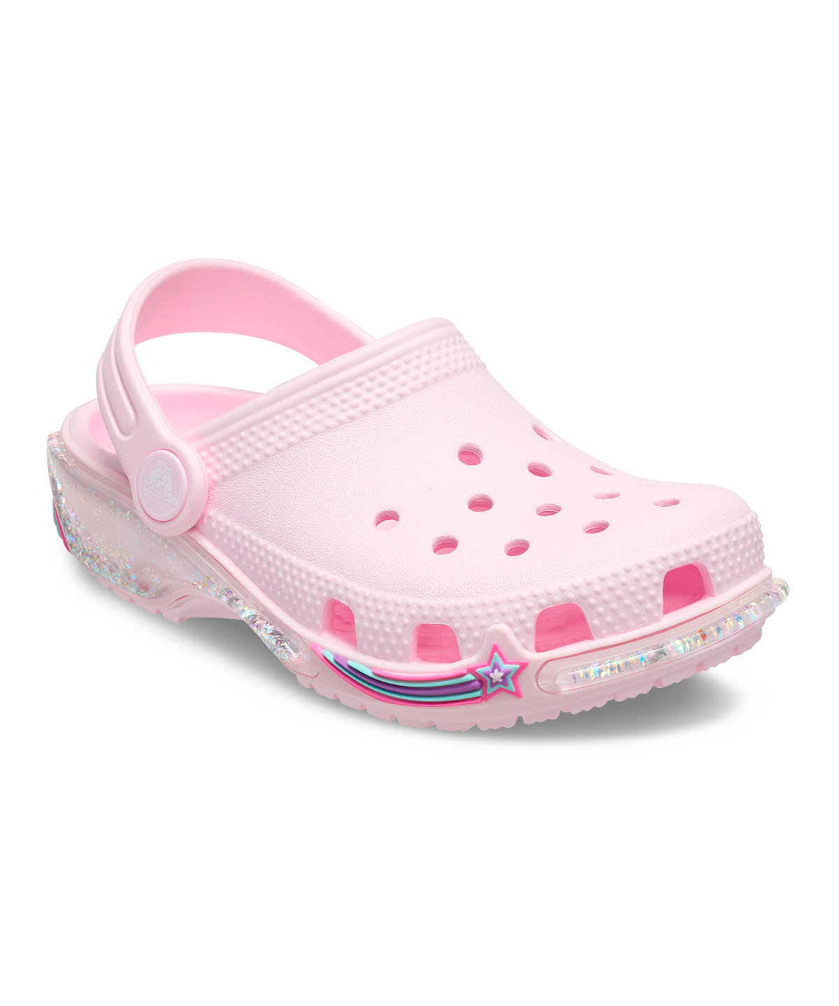 Zueco Niños Grandes Classic Clog Glitter Rosa Crocs