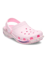 Zueco Niños Grandes Classic Clog Glitter Rosa Crocs