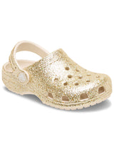 Zueco Niños Grandes Classic Clog Glitter Dorado Crocs
