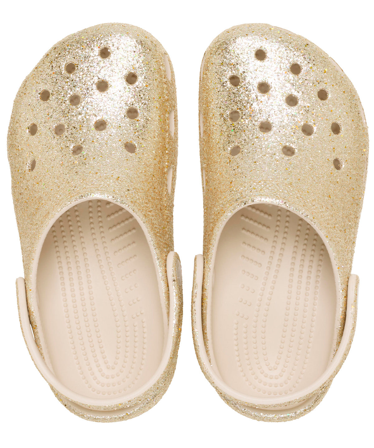 Zueco Niños Grandes Classic Clog Glitter Dorado Crocs