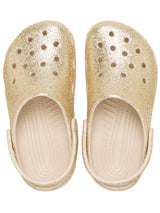 Zueco Niños Grandes Classic Clog Glitter Dorado Crocs