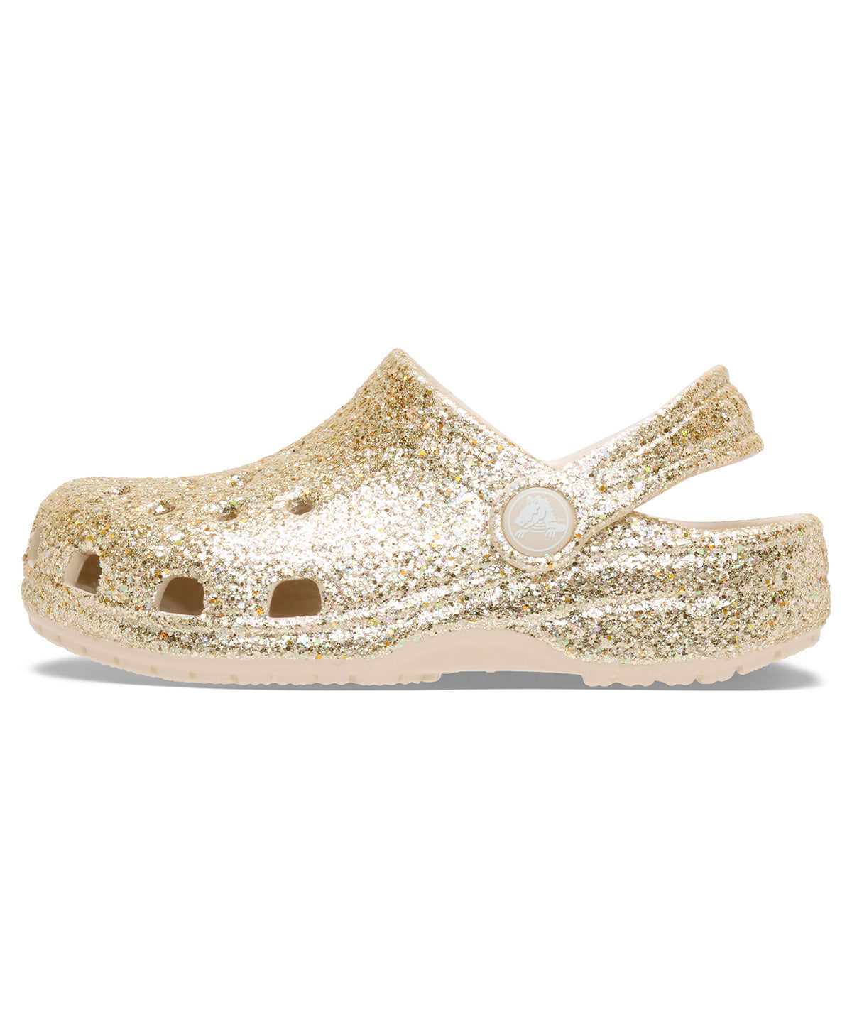 Zueco Niños Grandes Classic Clog Glitter Dorado Crocs