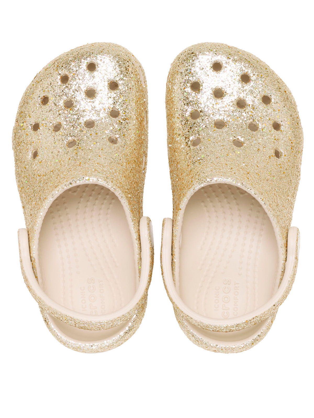 Zueco Niños Pequeños Classic Clog Glitter Dorado Crocs