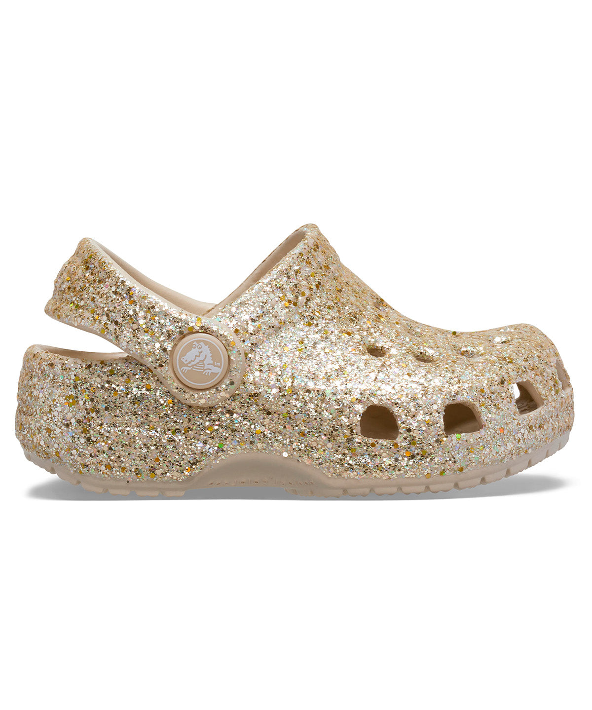 Zueco Bebés Recién Nacidos Glitter Dorado Crocs