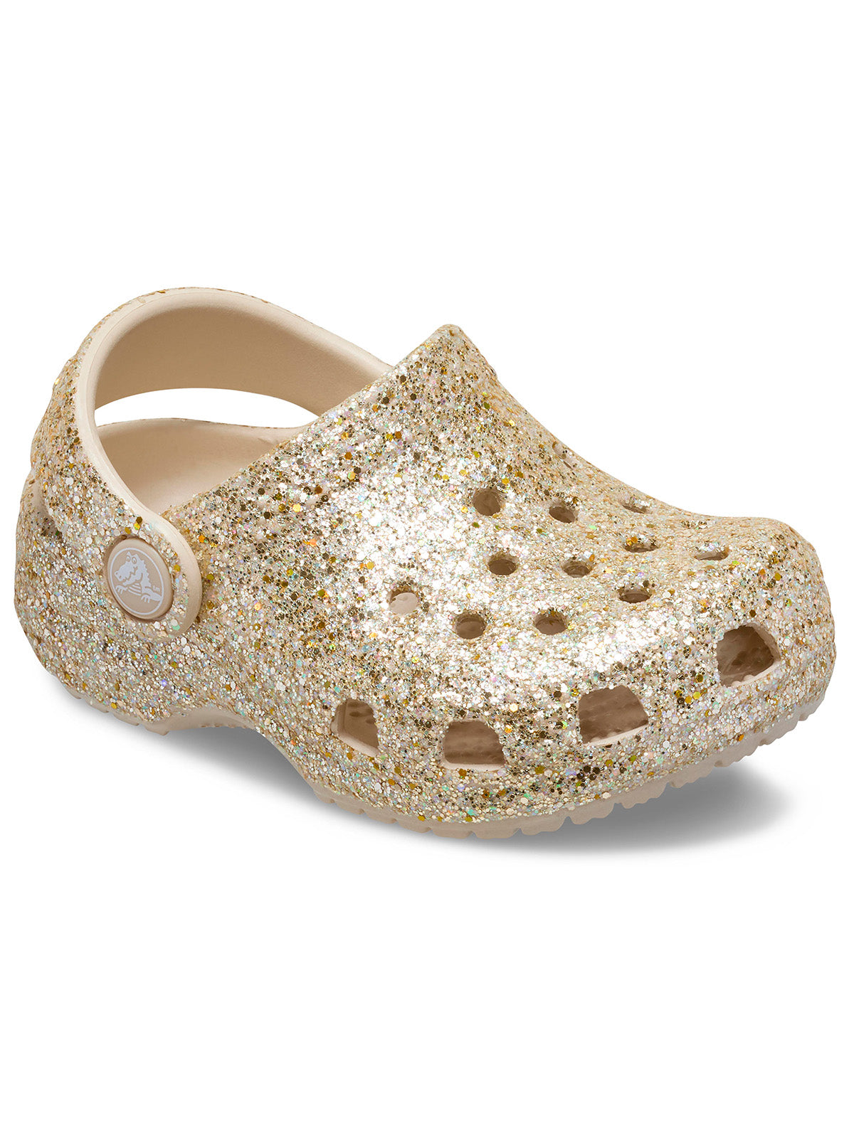 Zueco Bebés Recién Nacidos Glitter Dorado Crocs