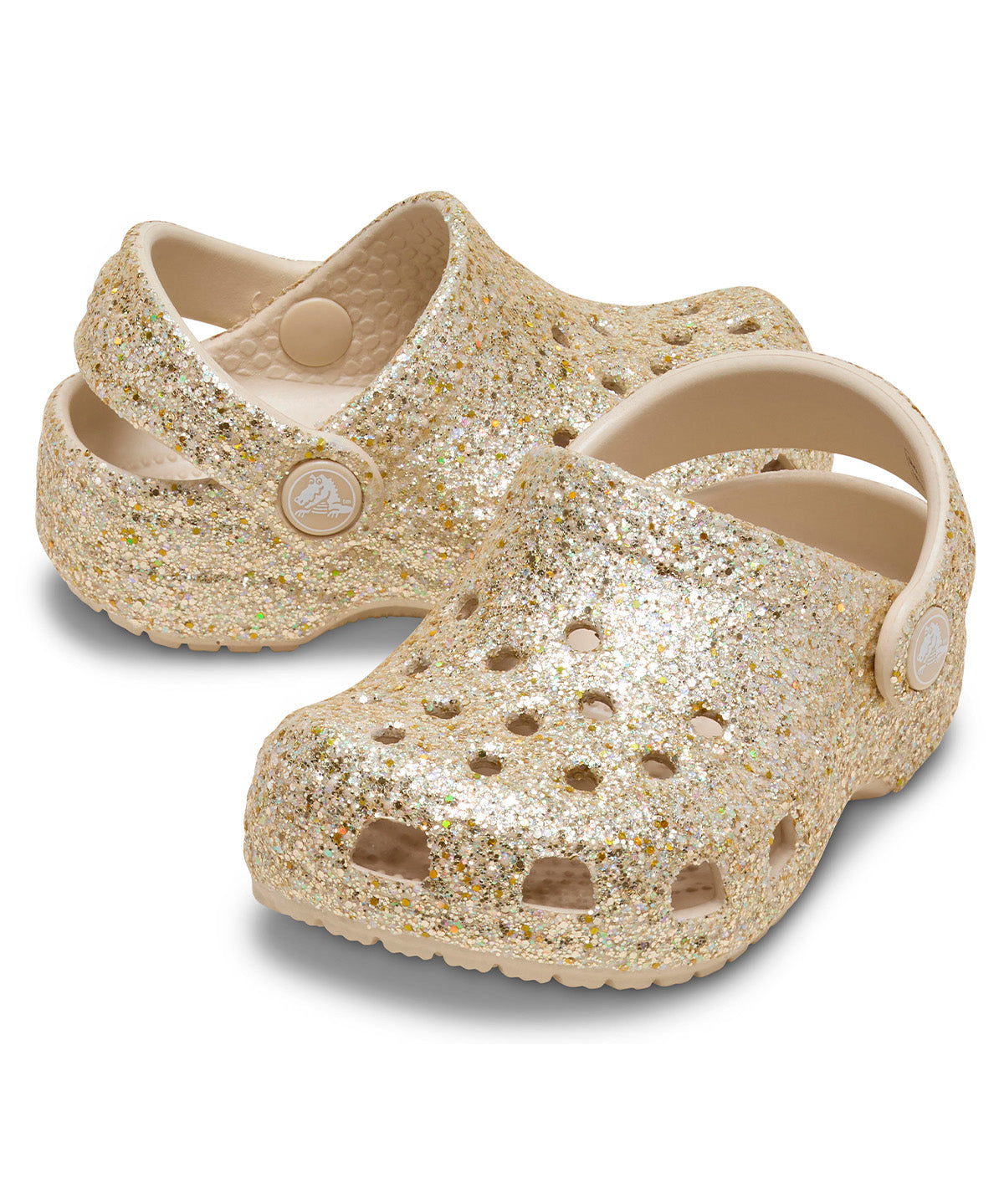 Zueco Bebés Recién Nacidos Glitter Dorado Crocs