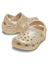 Zueco Bebés Recién Nacidos Glitter Dorado Crocs