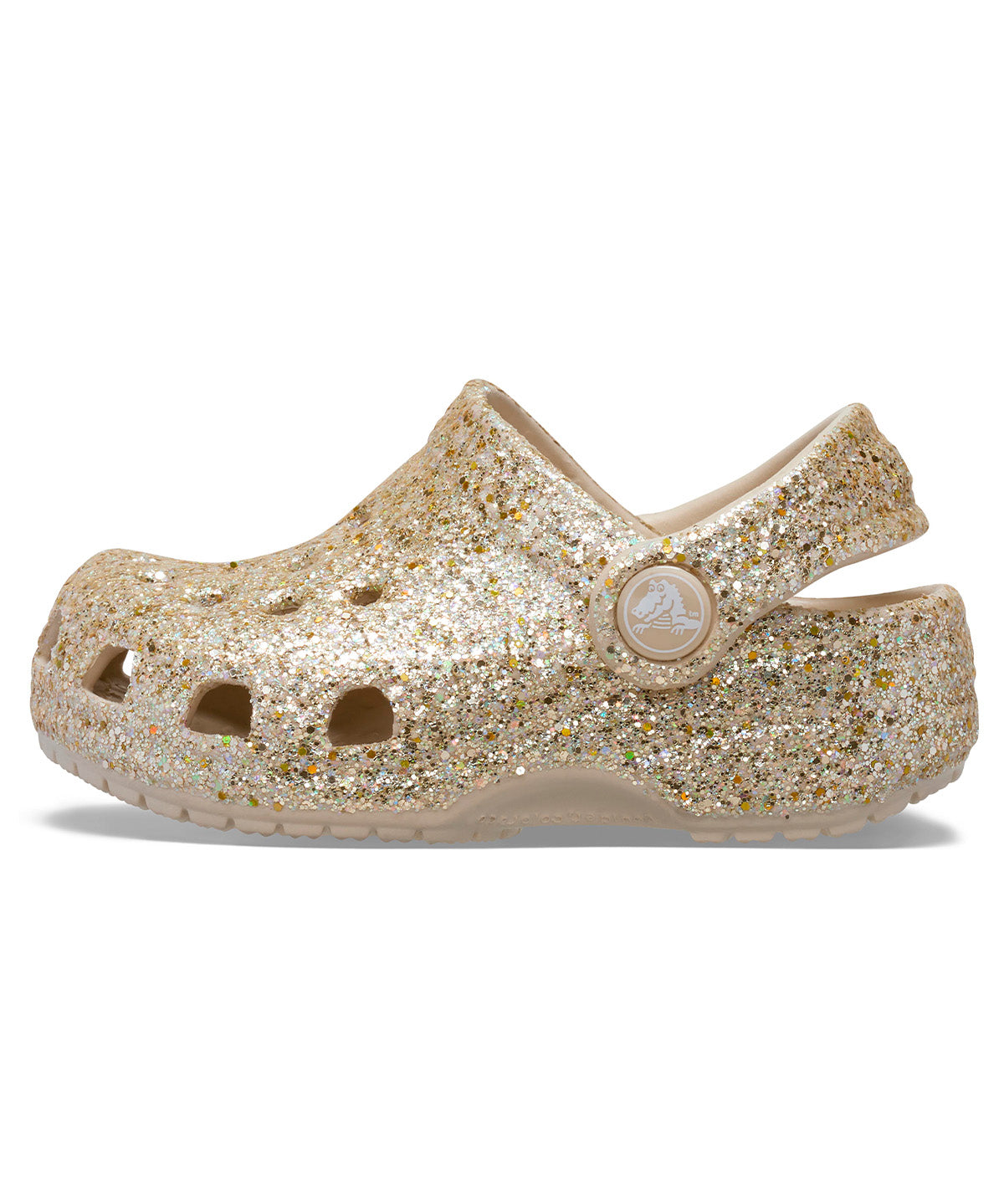 Zueco Bebés Recién Nacidos Glitter Dorado Crocs