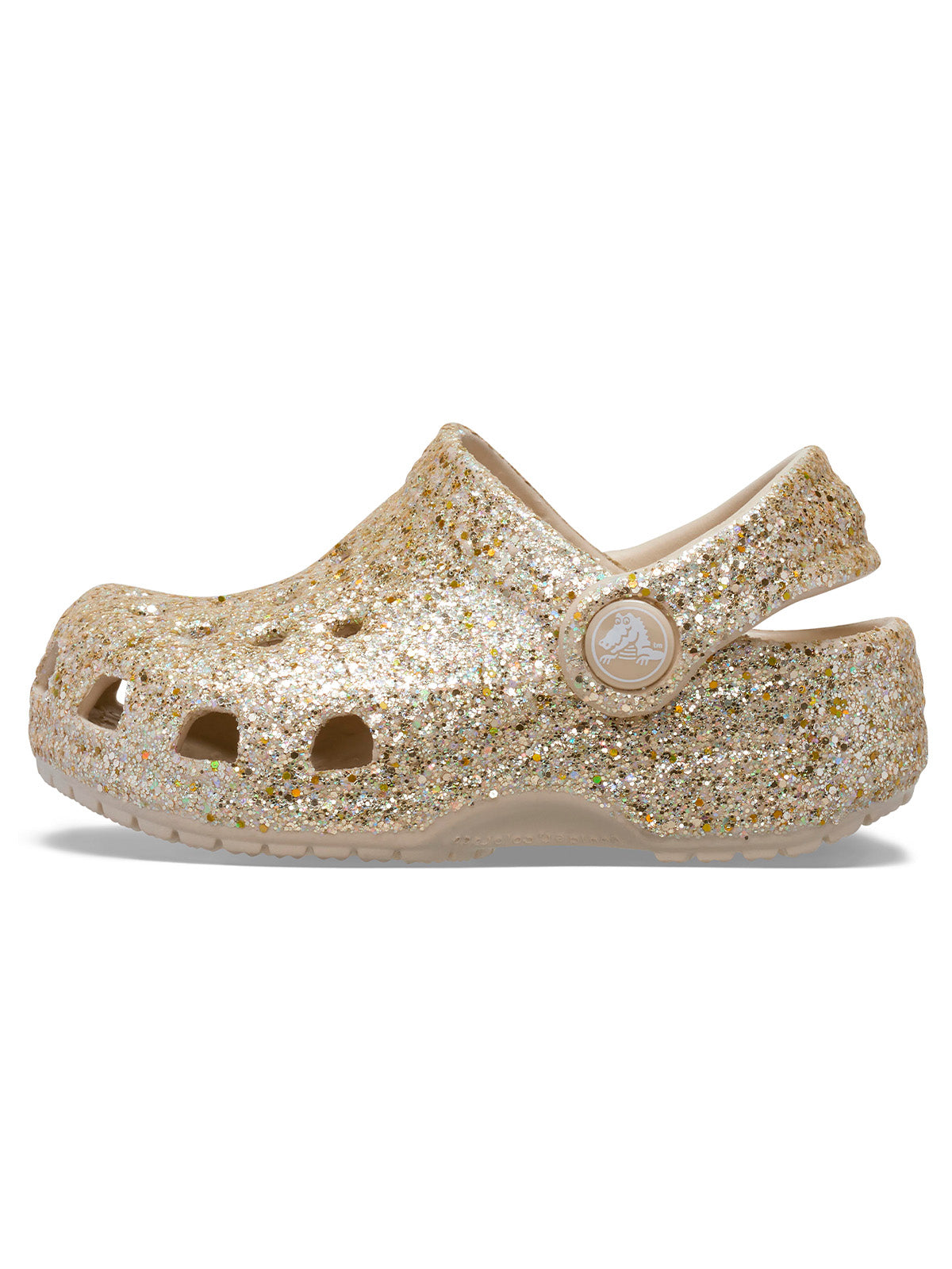 Zueco Bebés Recién Nacidos Glitter Dorado Crocs