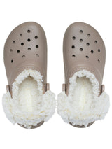 Zueco Niños Grandes Classic Fleece Lined Café Crocs