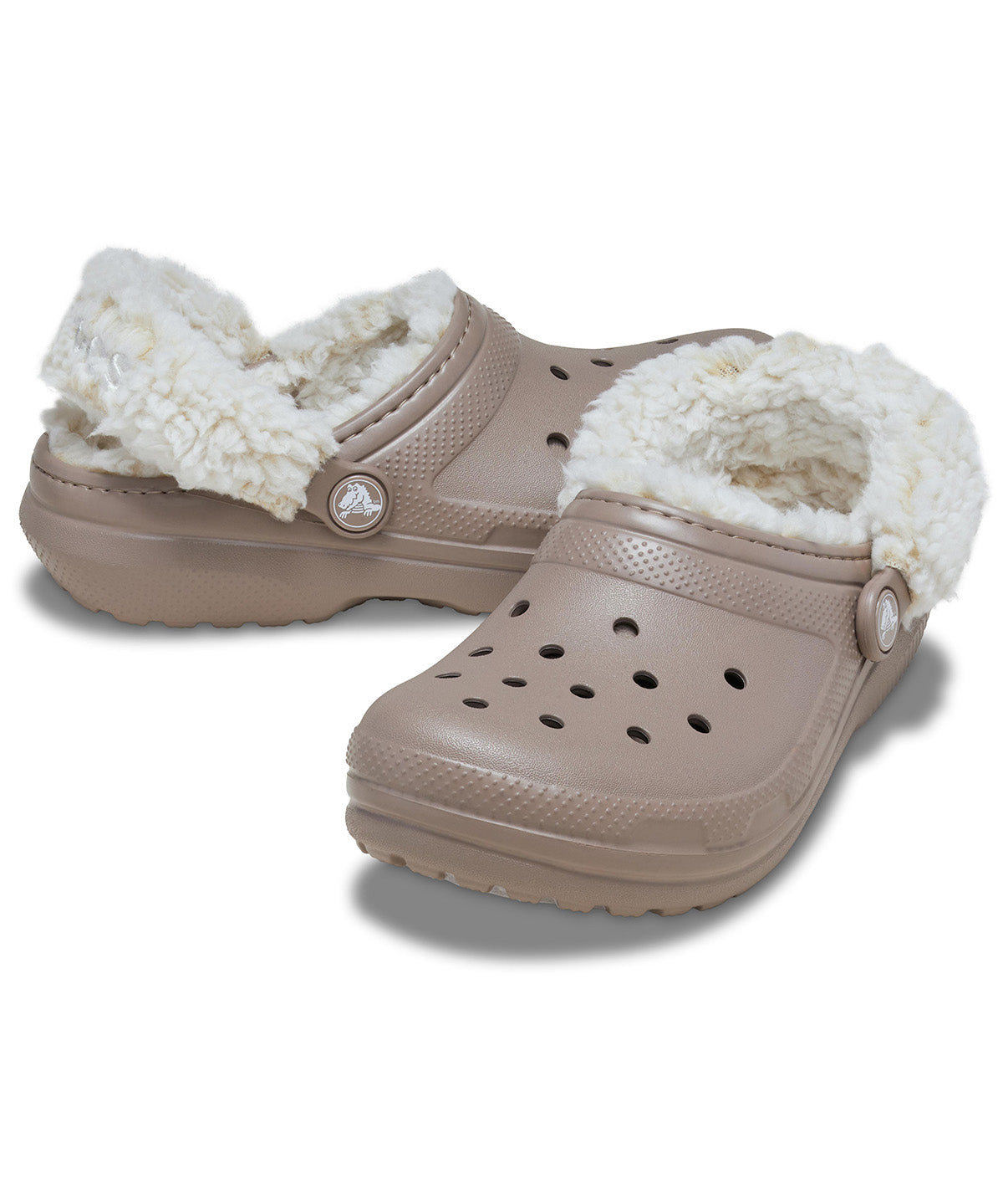 Zueco Niños Pequeños Classic Fleece Lined Café Crocs