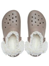 Zueco Niños Pequeños Classic Fleece Lined Café Crocs