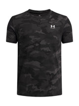Polera Niño UA B CAMO AOP SS Negro
