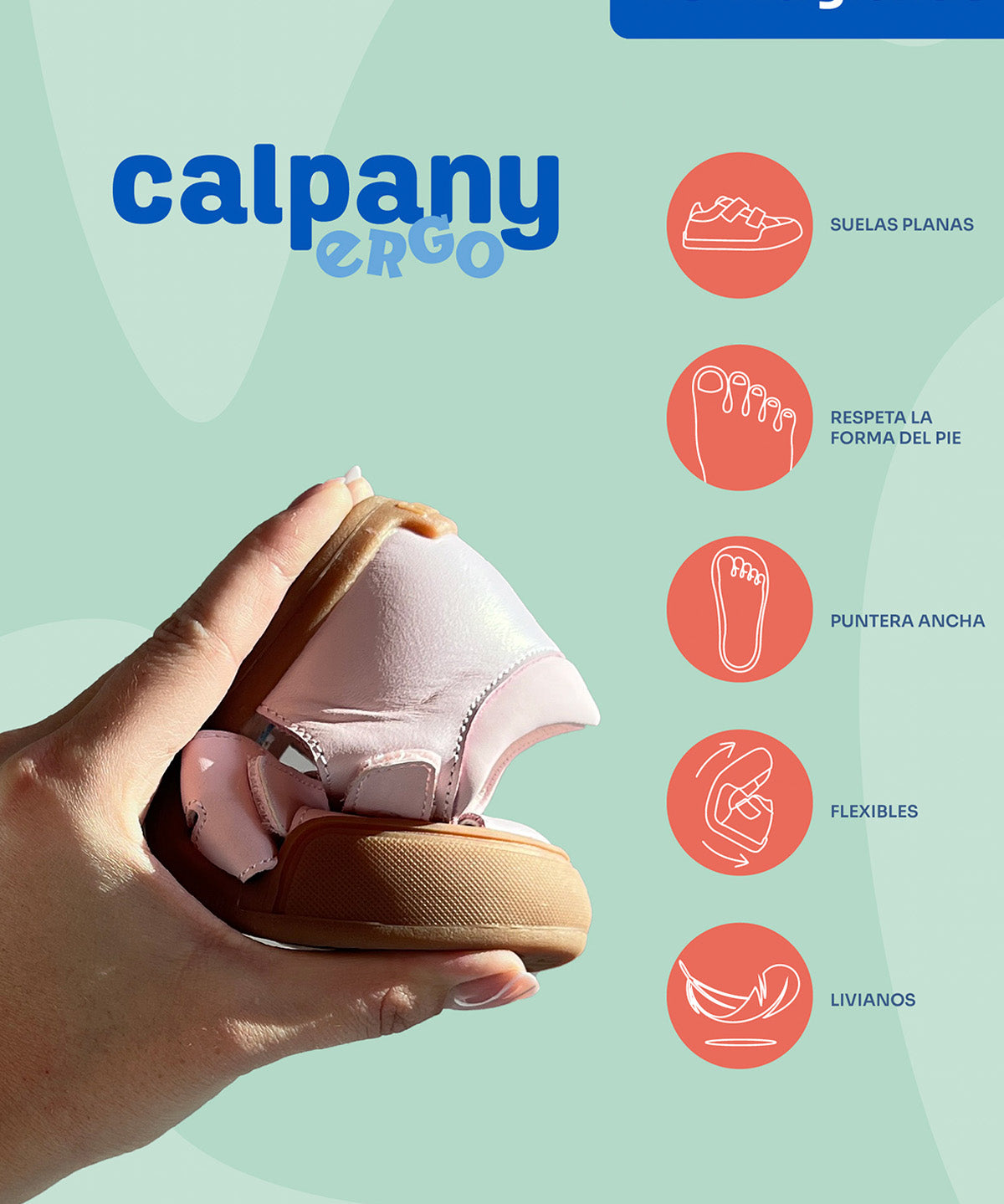 Sandalia ergonómica Niña Kentucky Rosado Calpany