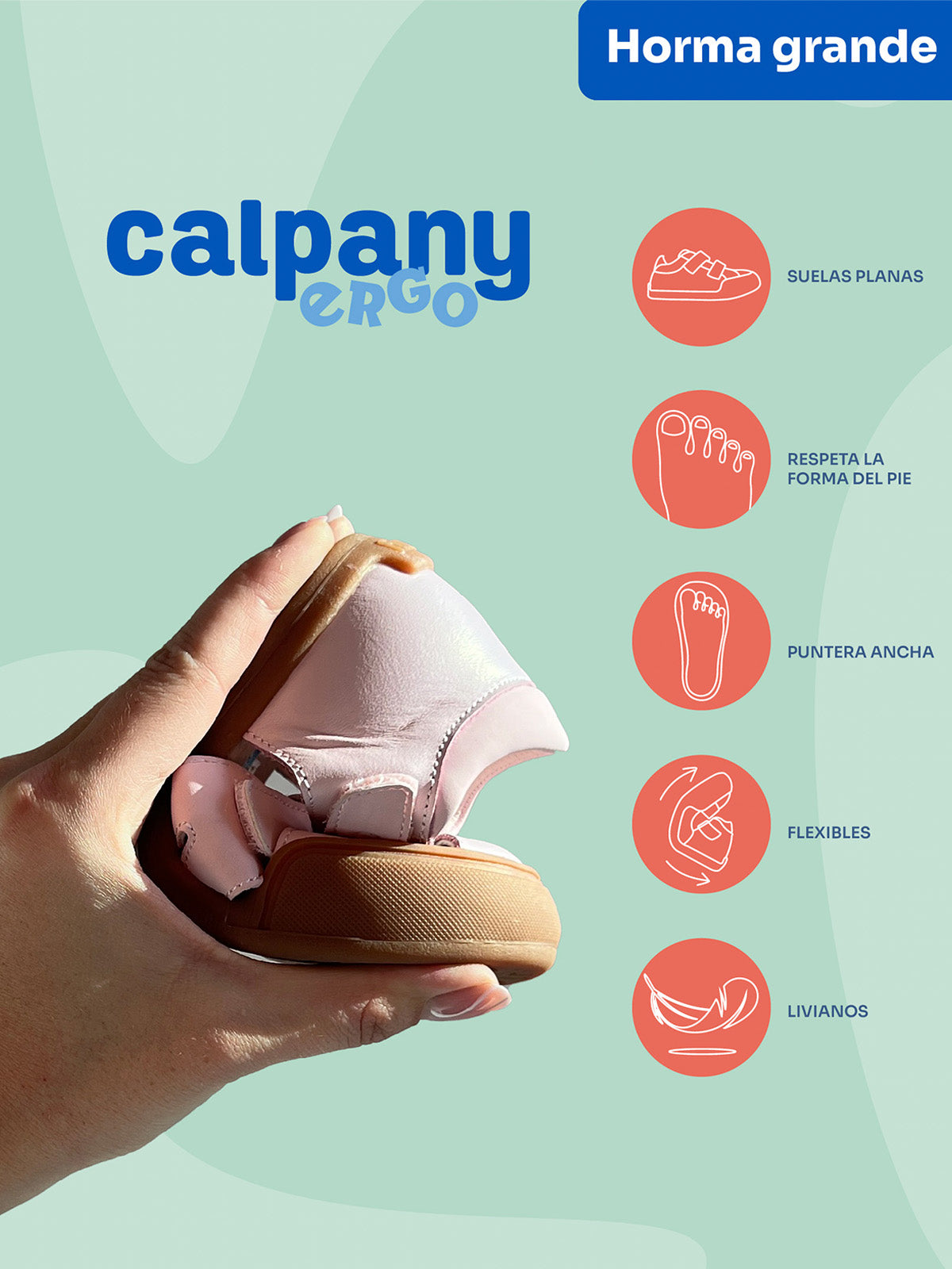 Sandalia ergonómica Niña Kentucky Rosado Calpany