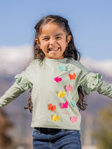 Polera Niña BUTTERFLY Verde
