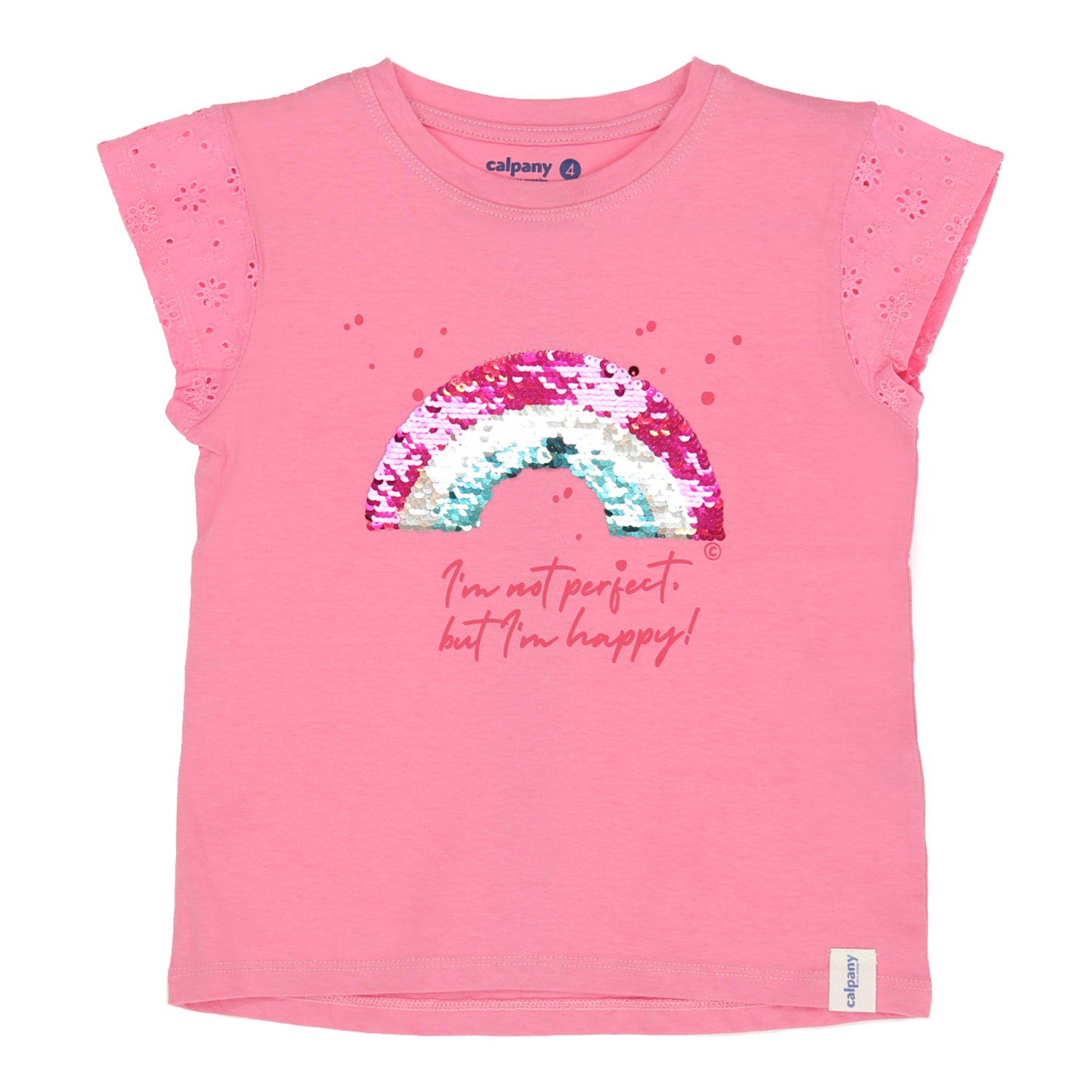 Polera Manga Corta Algodón Orgánico Niña Rainbow