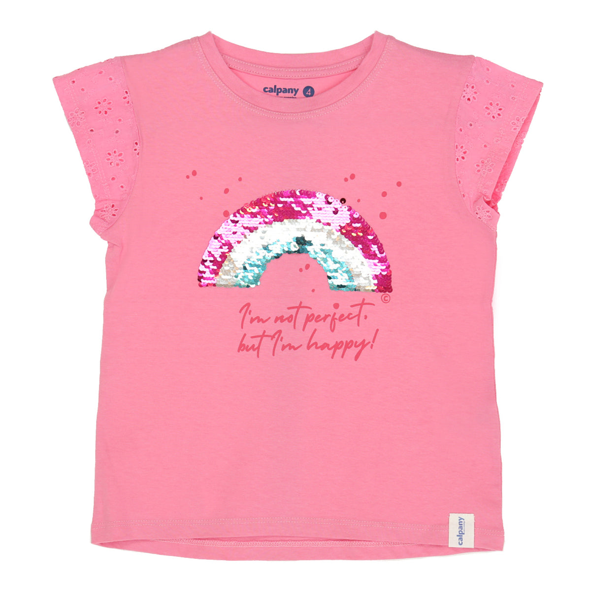 Polera Manga Corta Algodón Orgánico Niña Rainbow