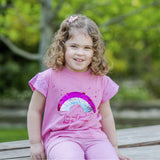 Polera Manga Corta Algodón Orgánico Niña Rainbow