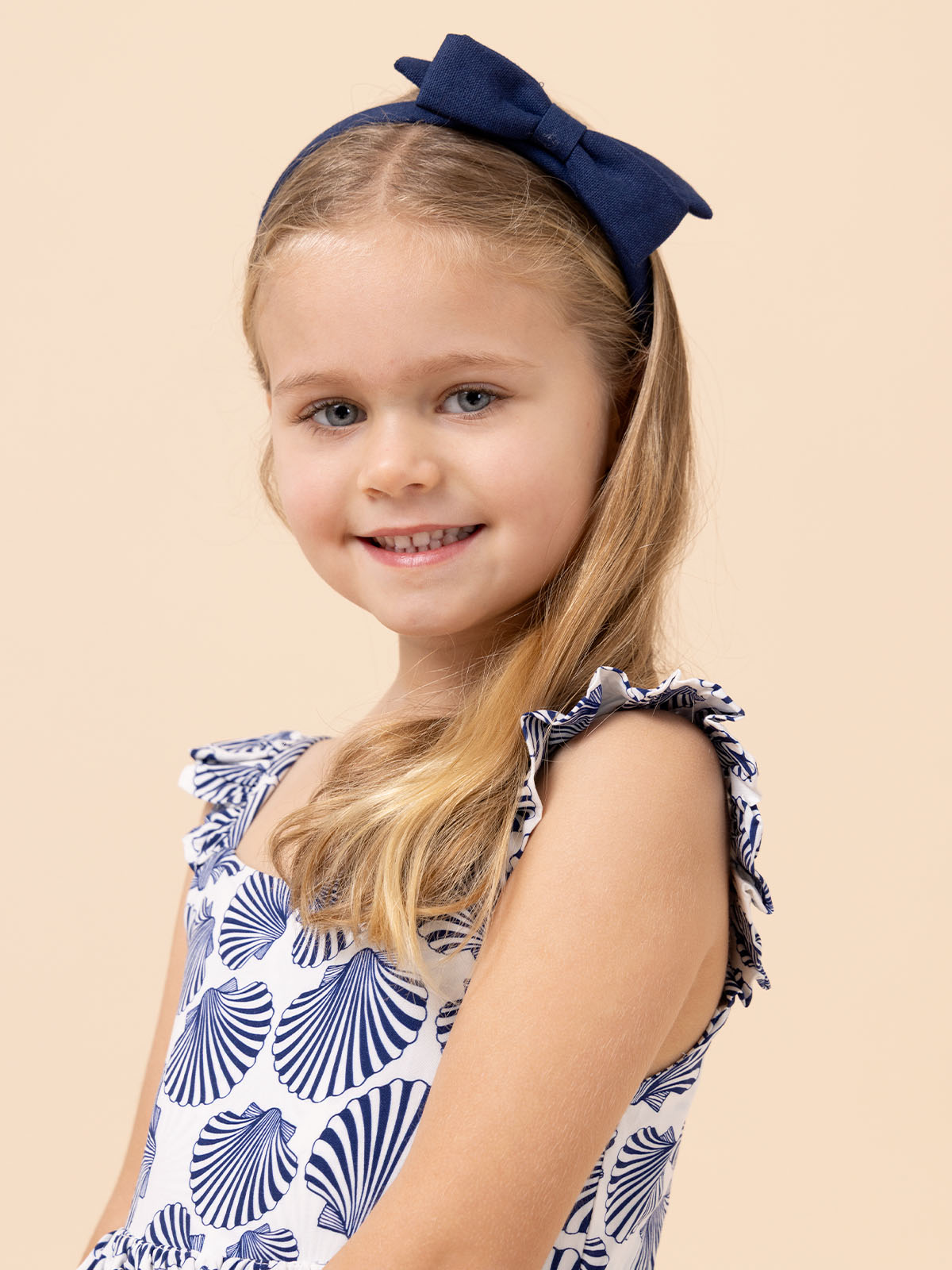 Cintillo Algodón Niña Hpk Bow Headband Azul Hush Puppies
