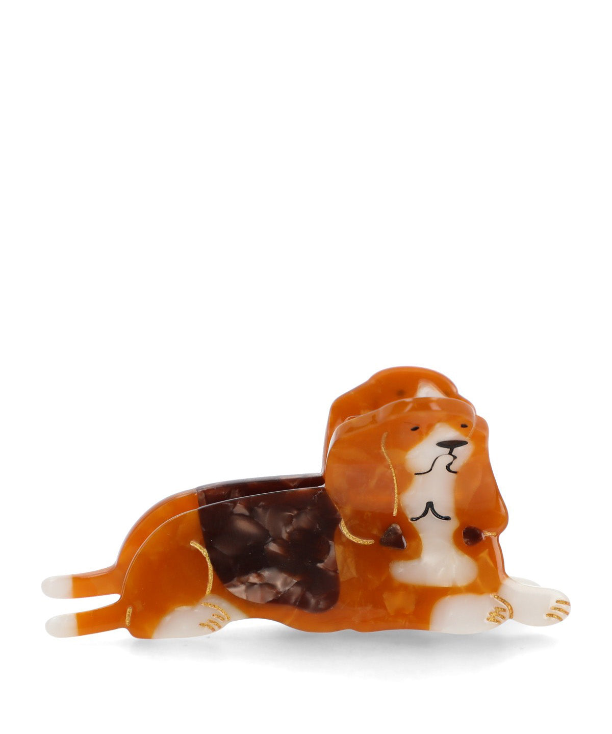PINCHE ACETATO NIÑA CLAWCLIP BASSET CAFÉ HUSH PUPPIES