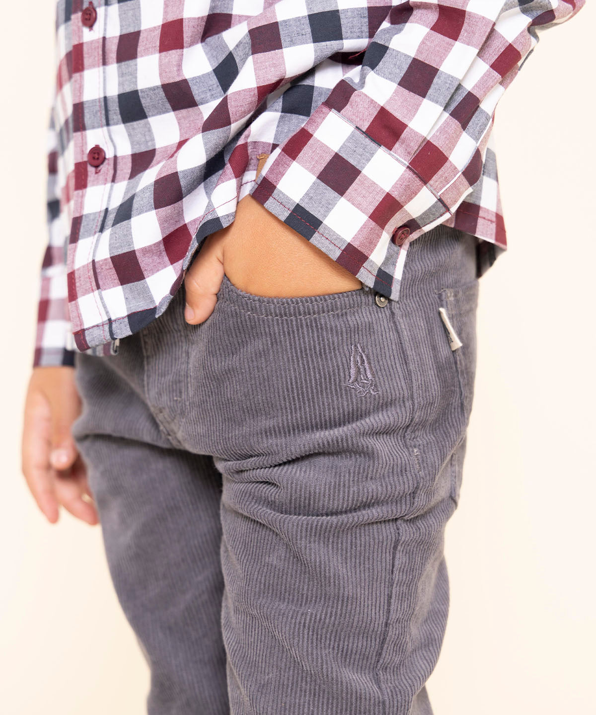 Pantalon Cotelé Niño London Gris