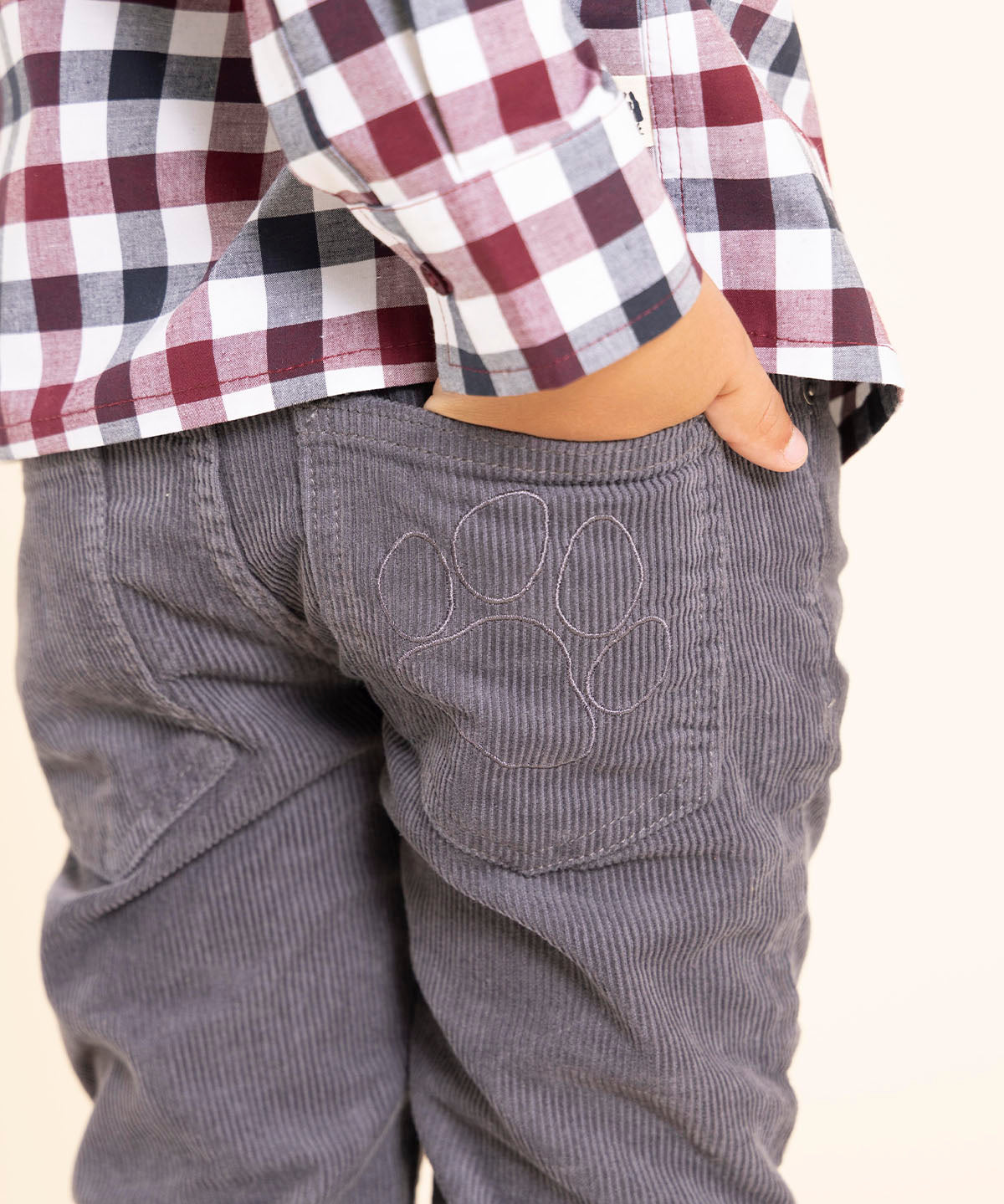 Pantalon Cotelé Niño London Gris