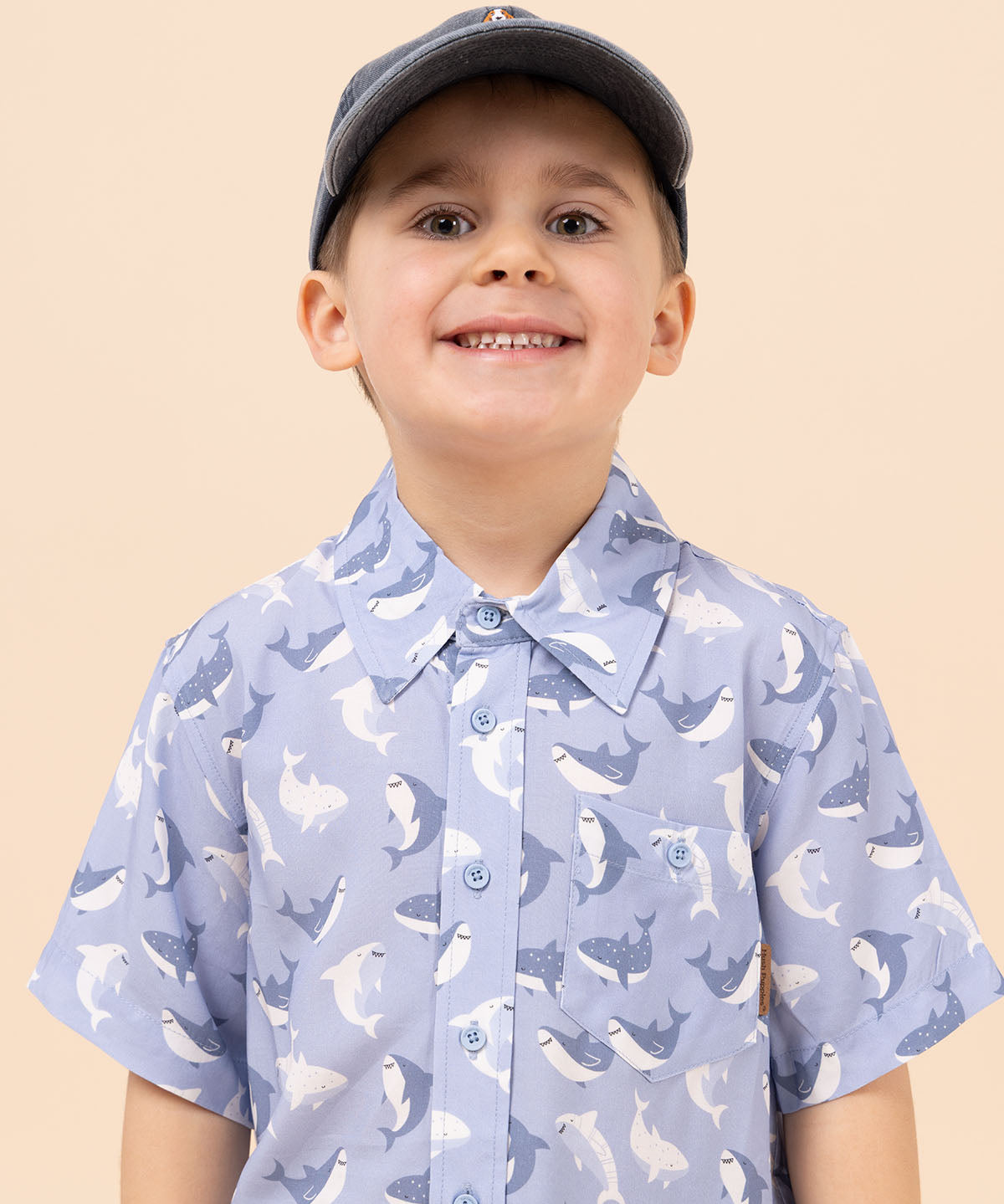 Camisa Niño Guayabera Azul